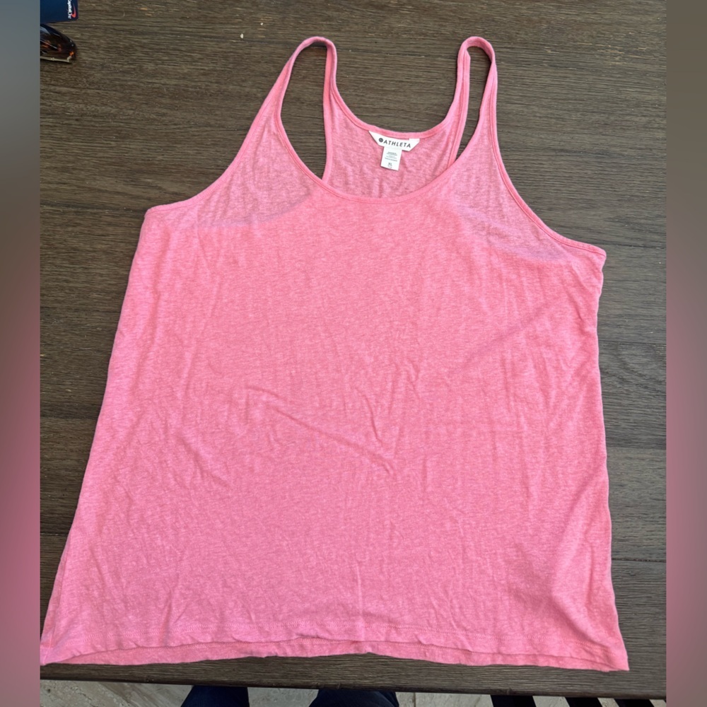 Athleta women's hot pink cotton racerback tank size xl